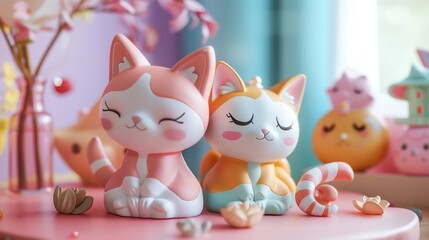 Fototapeta premium Cute 3D designs at discounted prices AI generated illustration