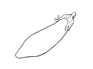 ナスのシンプルな線画イラスト