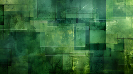 plantilla de figuras geométricas en rectángulos, colores en diferentes tonos verdes intensos, con un concepto moderno, fondo con textura figuras dinámicas y con movimiento plantilla texturizada