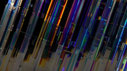 Abstract glass background with geometric modern technological forms 3d render