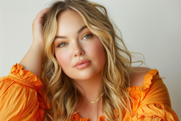 Fototapeta premium Plus size Woman, Generative Ai