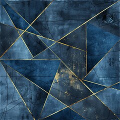 Majestic Sapphire Canvass Adorned by Gilded Veins