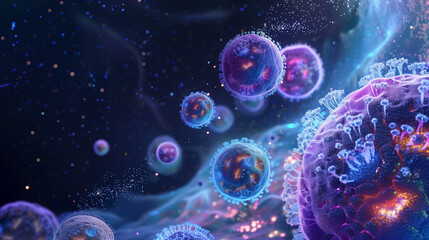 virus cells, microscope organisms, medical science 