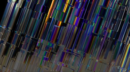 Abstract glass background with geometric modern technological forms 3d render