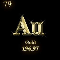 Shiny Gold Periodic Table Symbol