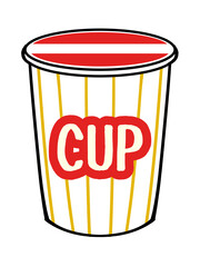 シンプルなカップ麵のイラスト素材