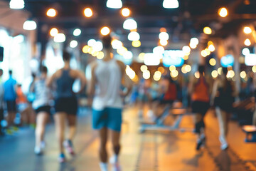 blurred scene of crowded Gym