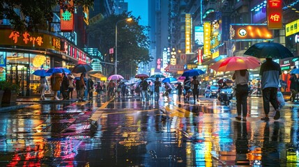 Obraz premium Rainy Night in the City