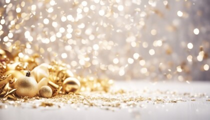 'background. illustration Isolated christmas white confetti Festive card. gold wide gradient sparkle luxury glistering particle silver subtile background tinsel shine glow fest'
