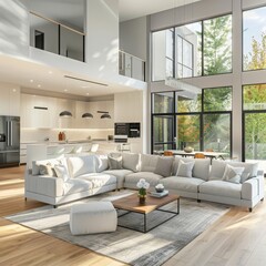 Beautiful living room interior in new luxury home 