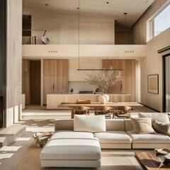 Fototapeta na wymiar A modern minimalist home interior design with clean lines