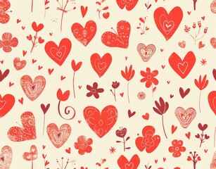 Fototapeta na wymiar Valentine Day Pattern