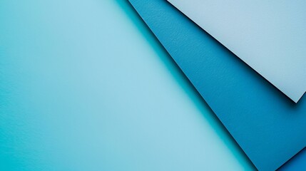 a blue background with a few different shapes of paper on it - obrazy, fototapety, plakaty
