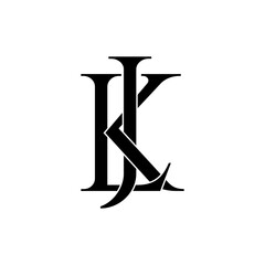 ljk lettering initial monogram logo design