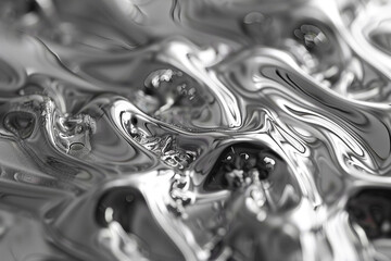 Liquid metal flowing into intricate, ever-changing patterns.