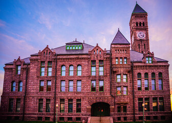 Sioux Falls Old Courthouse Museum, 19th-century architectural landmark in the downtown historic district in South Dakota, USA