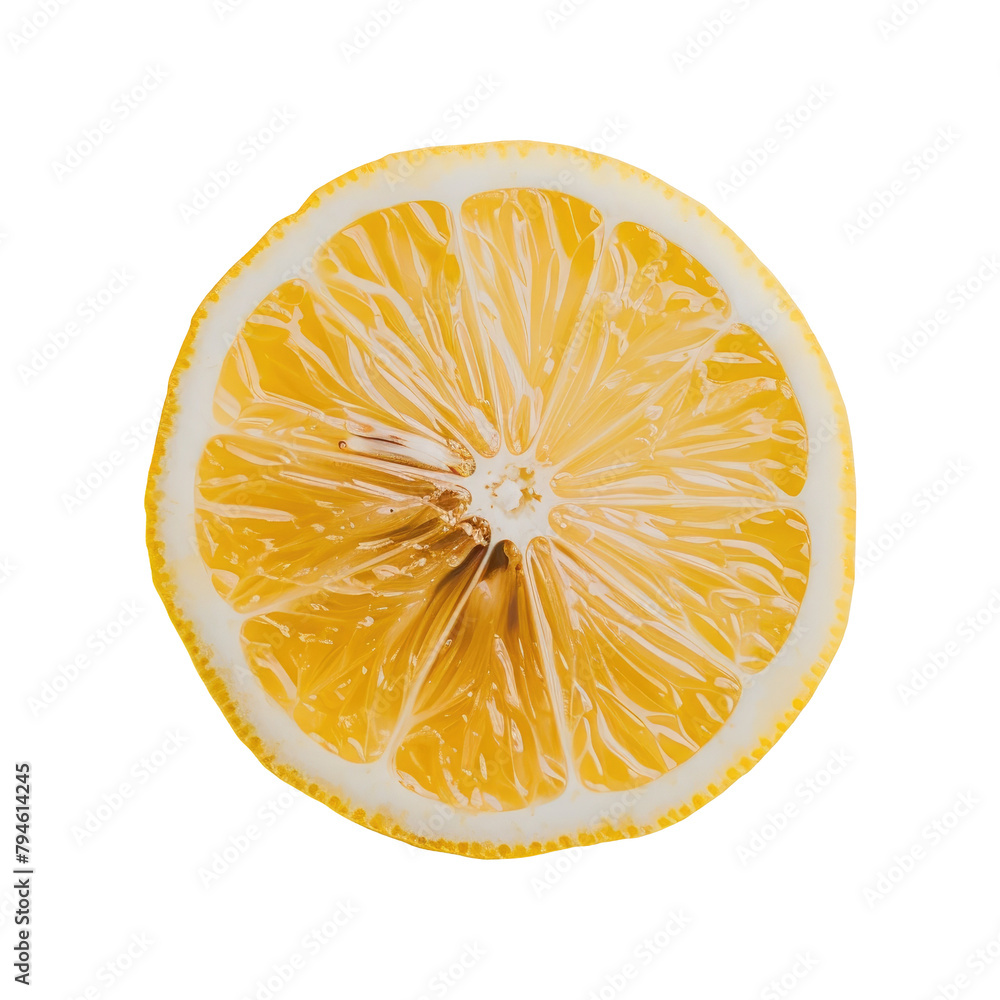 Poster an image of a slice of lemon against a transparent background is displayed