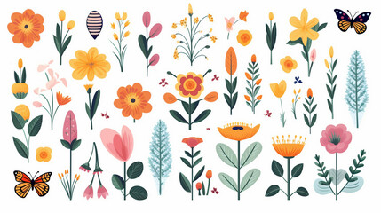 flowers and butterflies