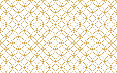 Seamless vector pattern of circles and shapes inside on a white background printable pattern.