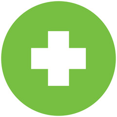 Black single green round add mark button icon, simple math or cross mark flat design concept vector for app ads web banner button ui ux interface elements isolated on white background