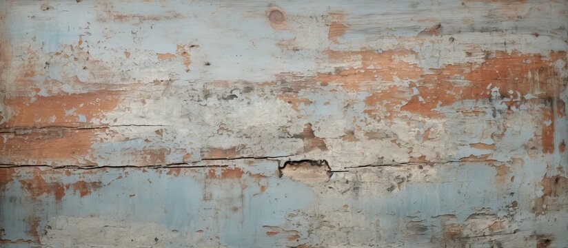 Detailed shot of a weathered brick wall with flaking paint