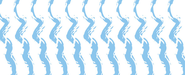 Seamless Wave Pattern, Hand drawn water sea vector background. Wavy beach print, curly grunge paint lines, watercolor. For nautical, water, ocean concept. banner, cover, poster. vector illustration