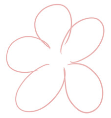 This is a line drawing of a pink flower.