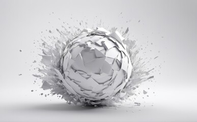 big ball splash abstract on white background