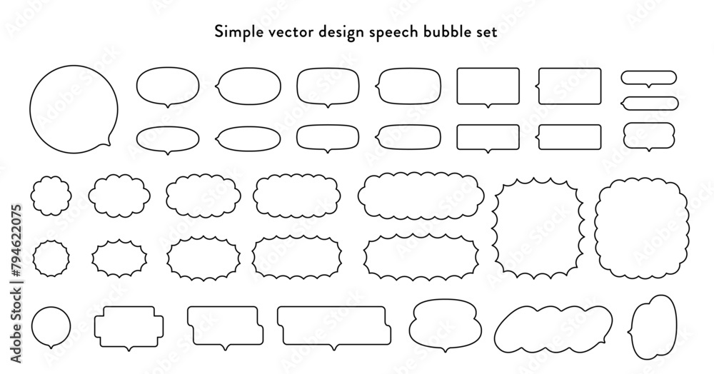 Wall mural simple vector design speech bubble set