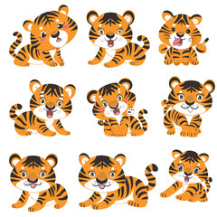 Collection of Cute Tigers Clipart