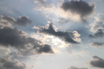 Colorful cloudy sky at sunset. Sky texture, abstract nature background.