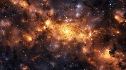 Fototapeta na wymiar Within the cosmic neighborhood, the close proximity of galactic arms and spiral structures paints a mesmerizing tableau of cosmic beauty and complexity, inviting us to explore the mysteries of the 