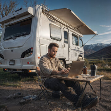 man RV working 