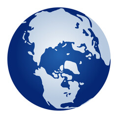 SDGsやエコロジーイメージの北極を中心とした地球ベクターイラスト