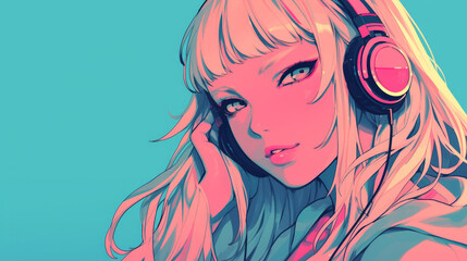 Woman Listening to Music With Headphones