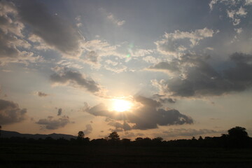 Fototapeta premium Sunset sky for background or sunrise sky and cloud at morning.