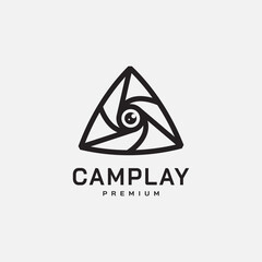 Fototapeta premium Camera play photography logo design illustration