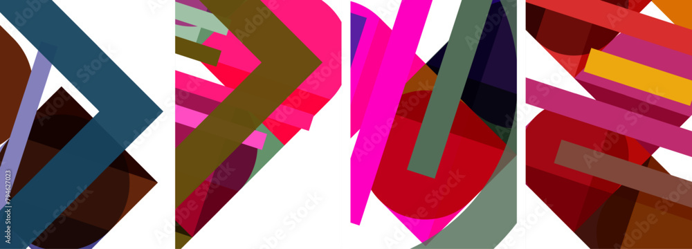 Aufkleber a vibrant display of textile art featuring a variety of shapes and colors like rectangle, triangle, 
