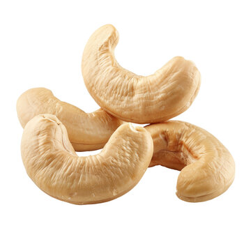 Cashew nuts isolated on transparent background Revised Vibrant cashew nuts standing out elegantly against a clear unadulterated background