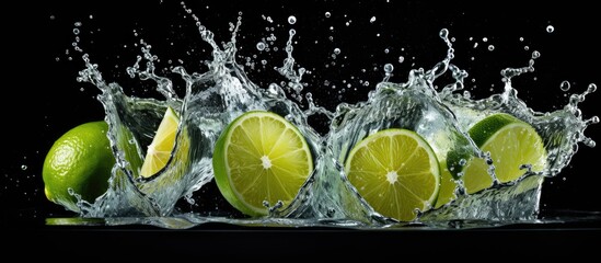 Citrus fruits splash into water, releasing their tangy citric acid