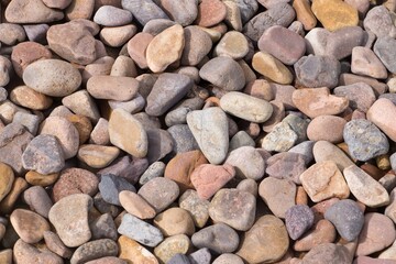 A pile of rocks with a variety of colors and sizes