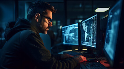 A cybersecurity professional conducting a risk assessment