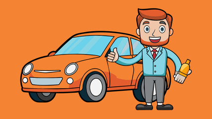 A car salesman vector illustration