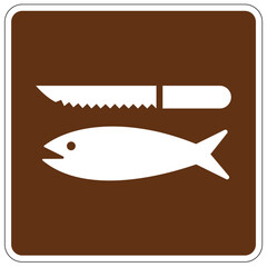 Fishing sign fish cleaning