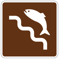 Fishing sign fish ladder