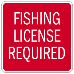 Fishing sign fishing license required