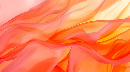 Soft, translucent layers of nectarine orange and soft coral, gently overlapping to form a minimalist abstract background that captures the vibrant spirit of a summerâ€™s day - obrazy, fototapety, plakaty
