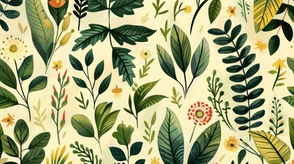 Vintage plant motif, AI generated Image