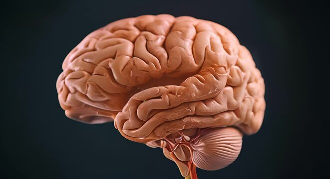 3D model of the human brain in high detail, focusing on the cerebellum