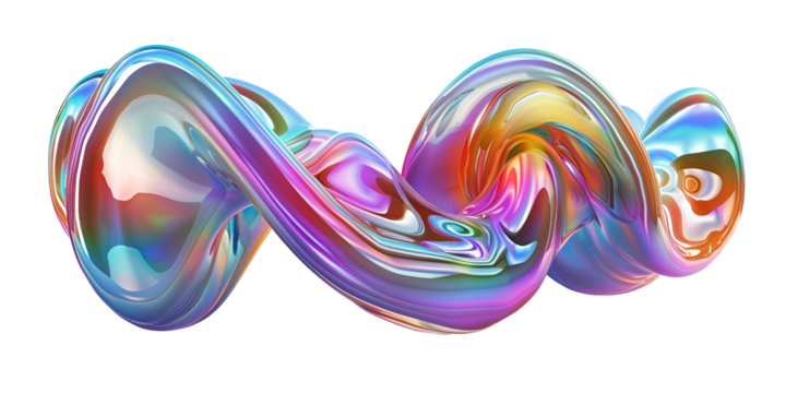 transparent abstract 3D iridescent bubble sculptures